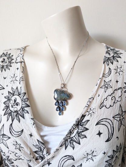 Collier nuage complet avec labradorite et chaîne