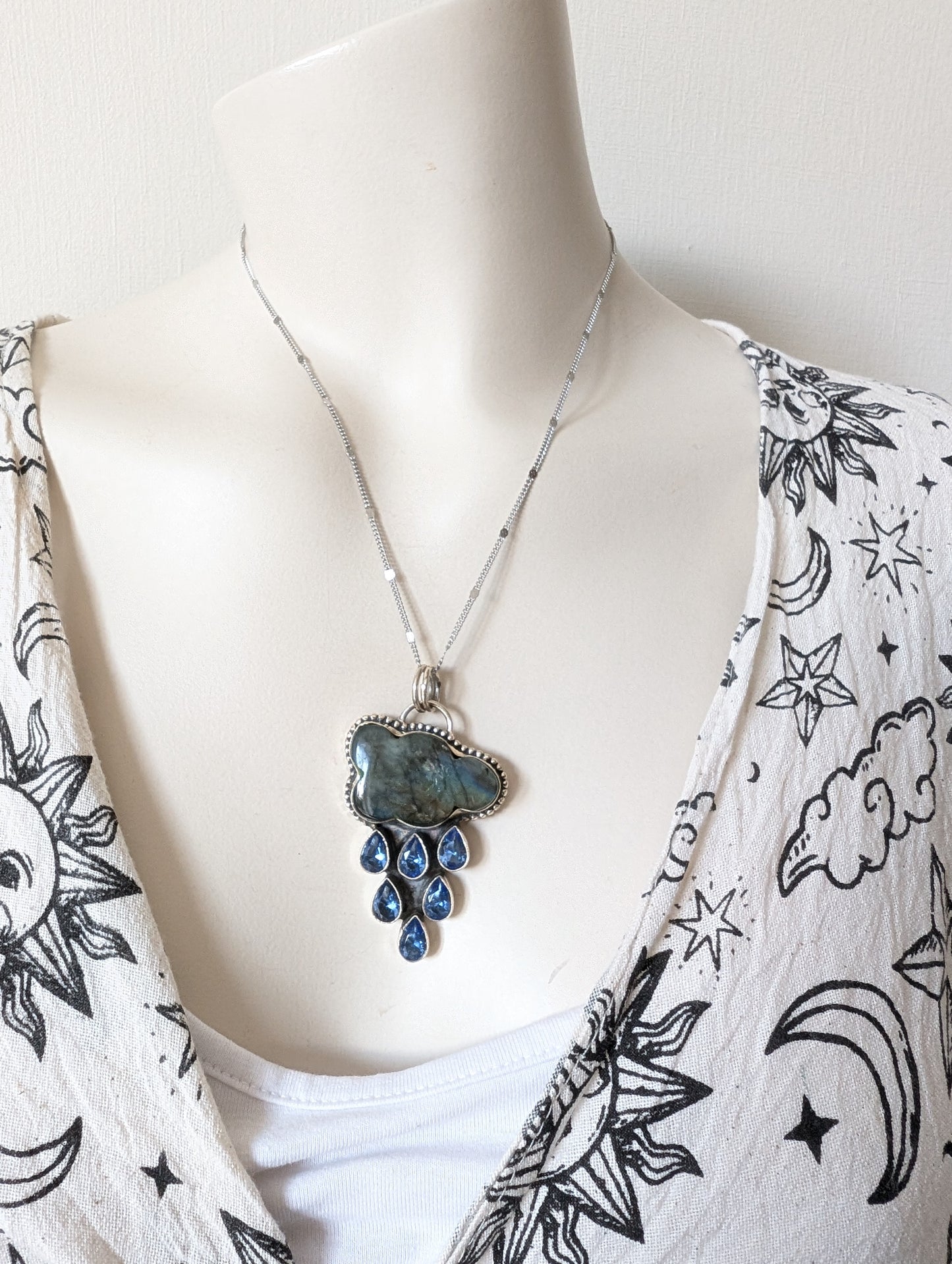 Collier nuage complet avec labradorite et chaîne