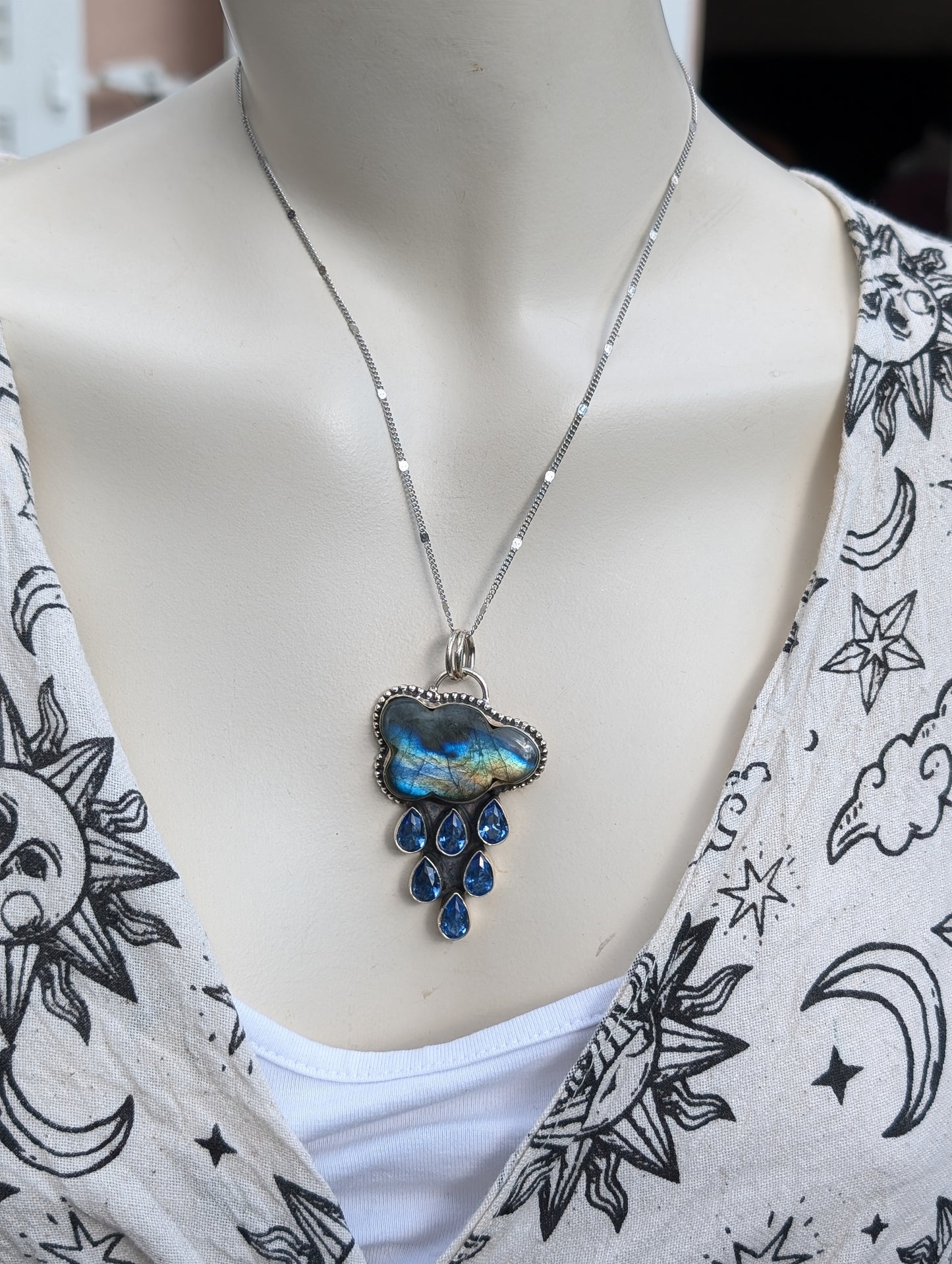 Collier nuage complet avec labradorite et chaîne