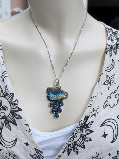 Collier nuage complet avec labradorite et chaîne