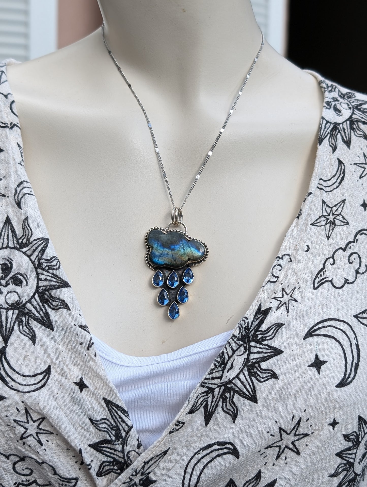 Collier nuage complet avec labradorite et chaîne