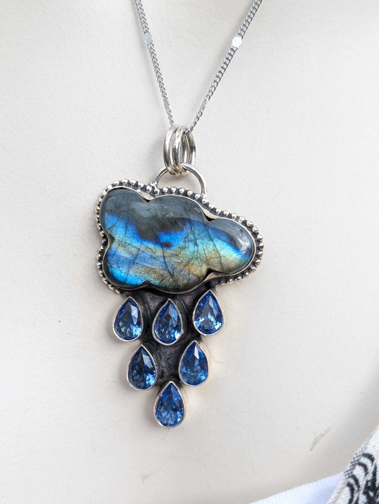 Collier nuage complet avec labradorite et chaîne