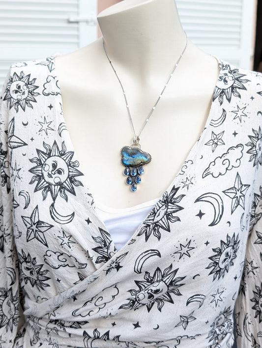 Collier nuage complet avec labradorite et chaîne