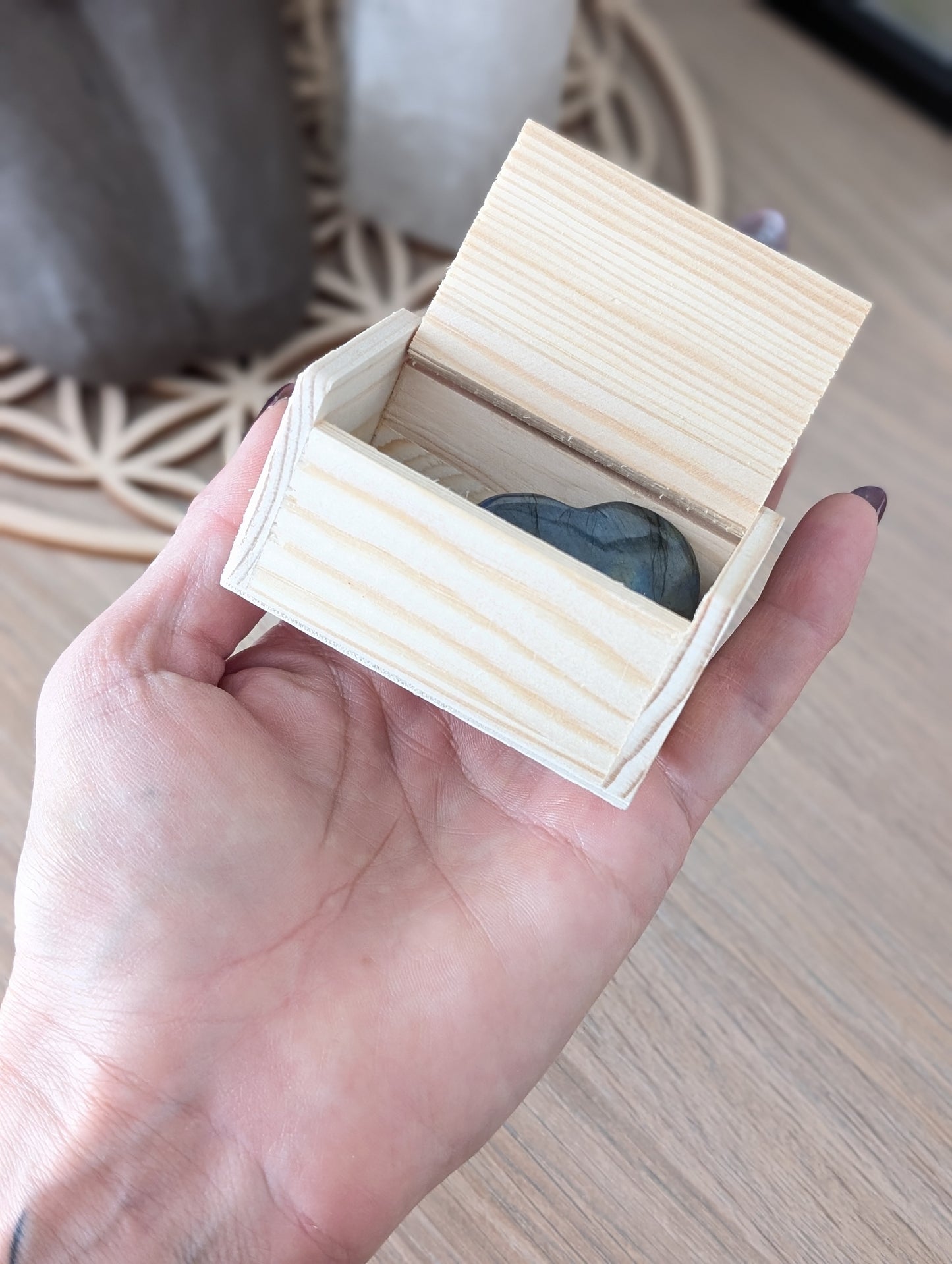 Idée cadeau box labradorite bracelet et coeur