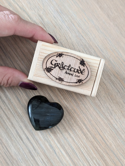 Idée cadeau box labradorite bracelet et coeur