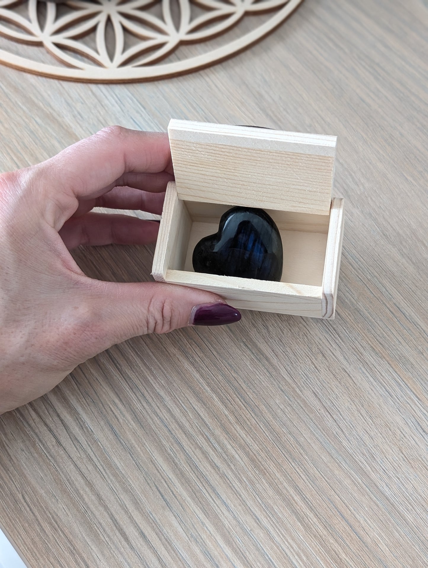 Idée cadeau box labradorite bracelet et coeur