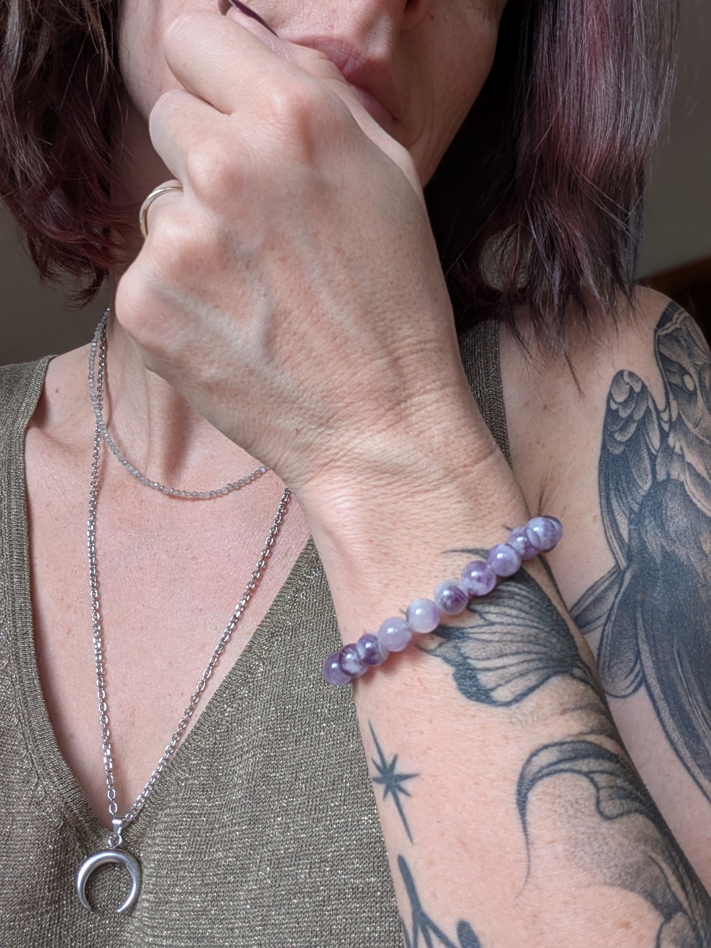 1 bracelet améthyste chevron 16 cm