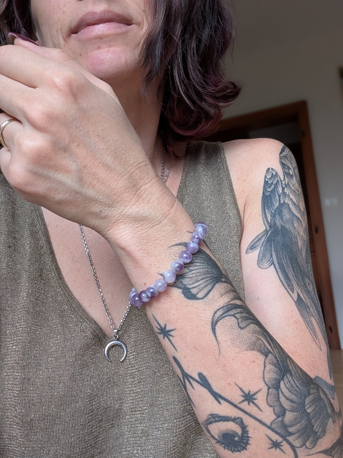 1 bracelet améthyste chevron 16 cm