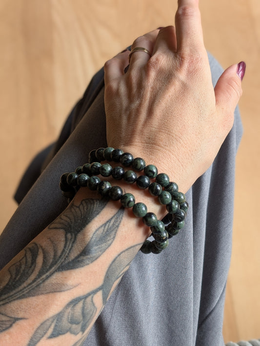 Bracelet en jaspe kambaba ou crocodile 16 cm