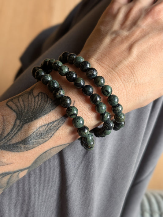 Bracelet en jaspe kambaba ou crocodile 16 cm