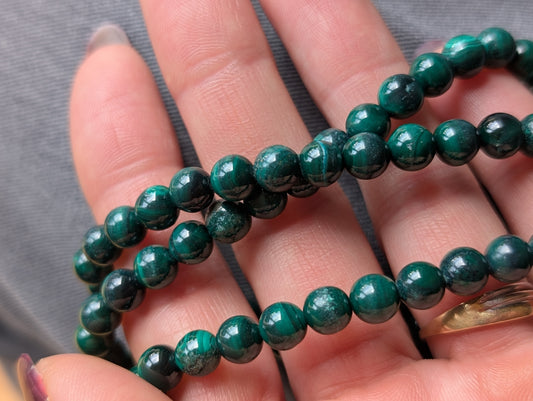 Bracelet en malachite 6mm 17 cm