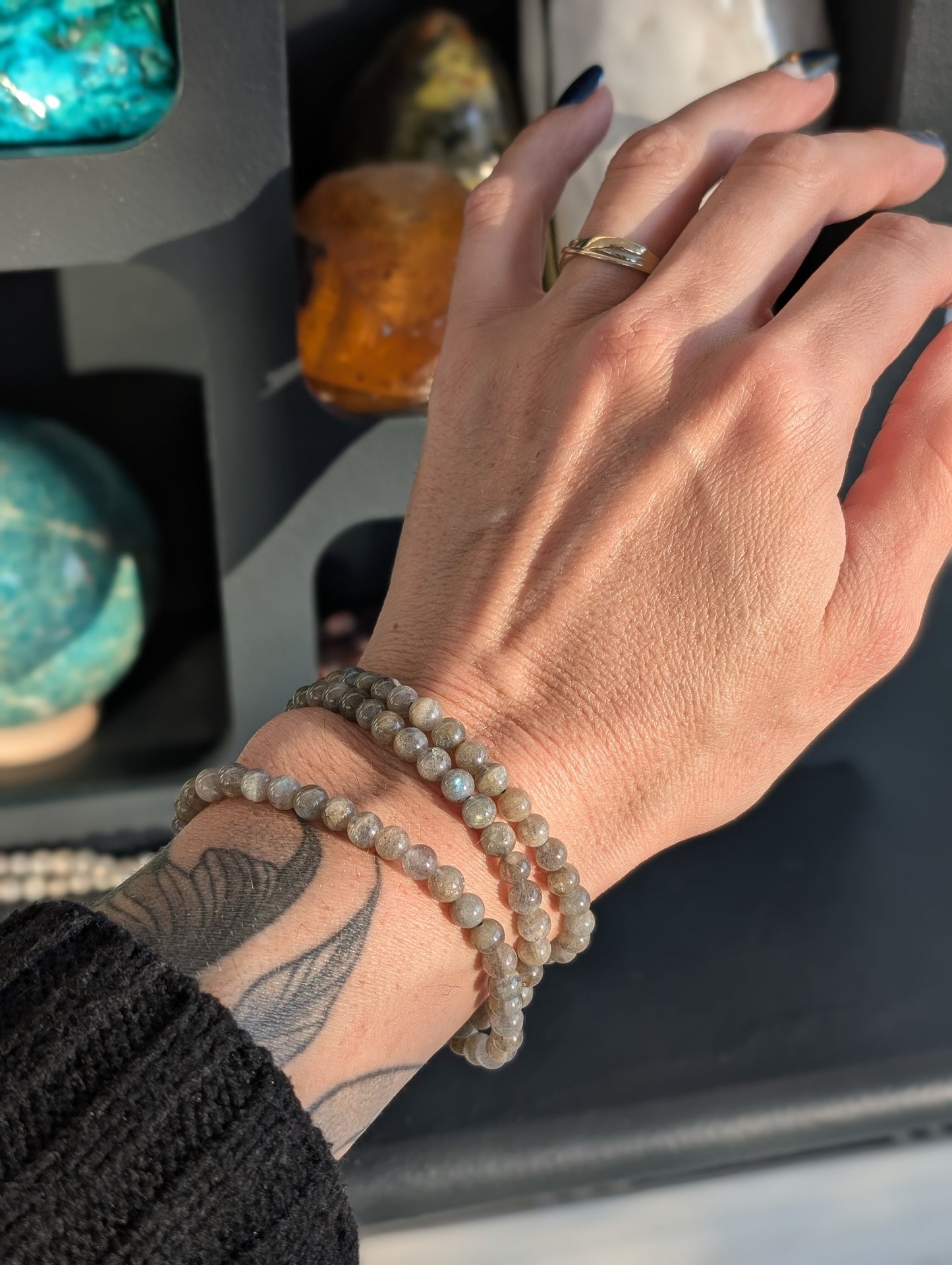 Idée cadeau box labradorite bracelet et coeur