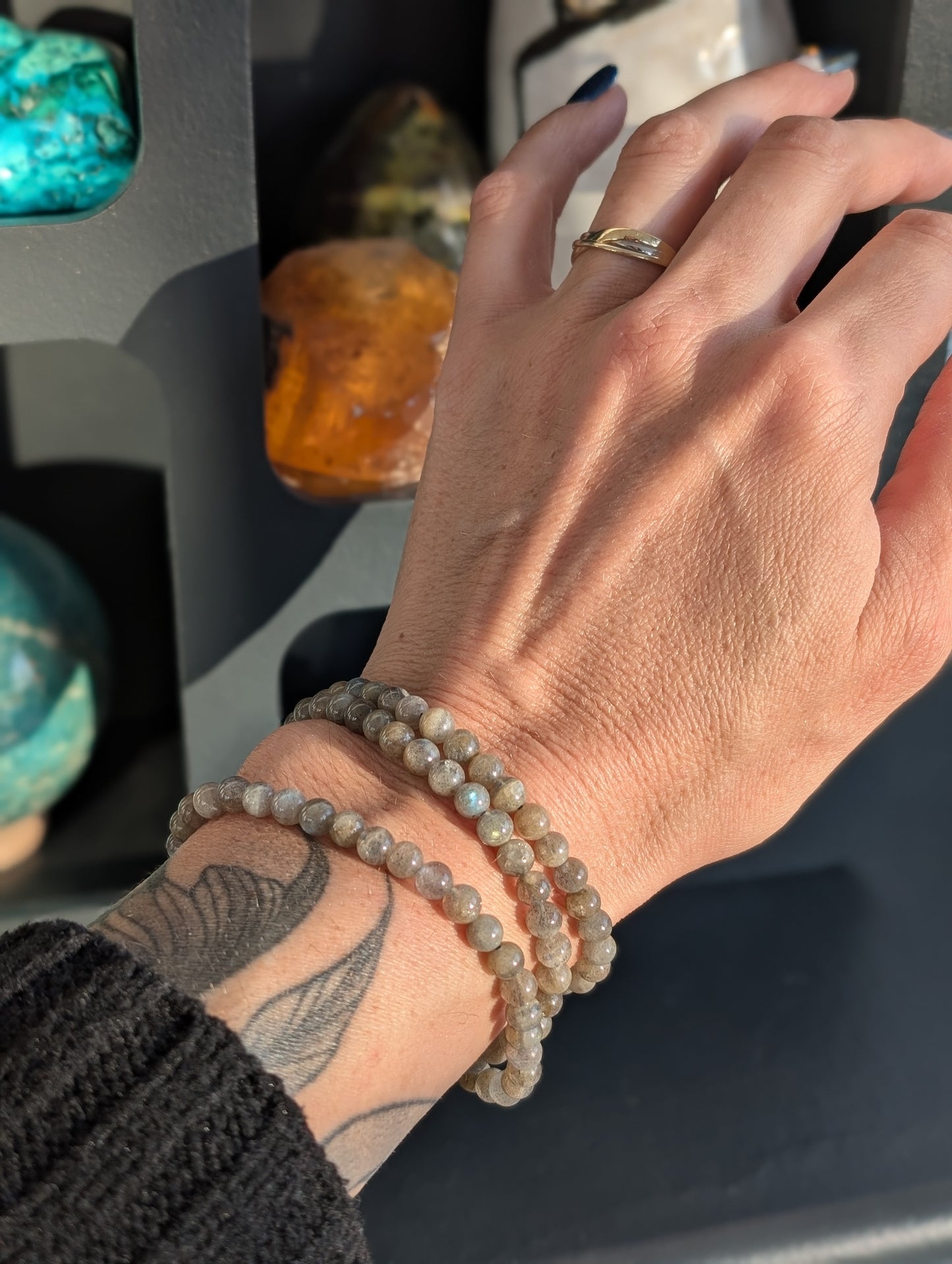 Idée cadeau box labradorite bracelet et coeur