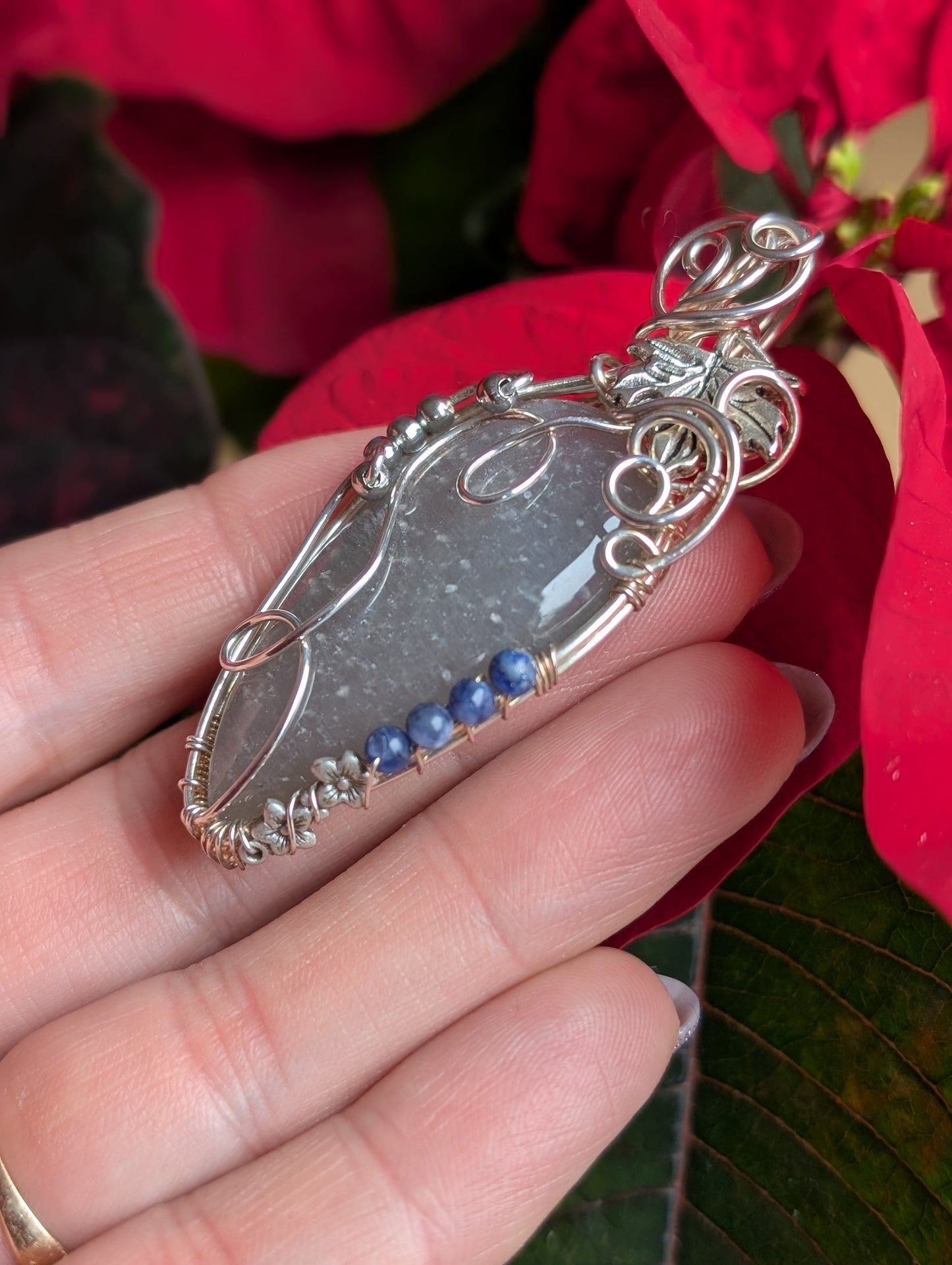 Collier Elfique avec pierre de lune et sodalites