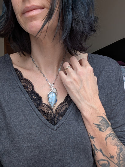Collier Elfique avec pierre de lune et sodalites
