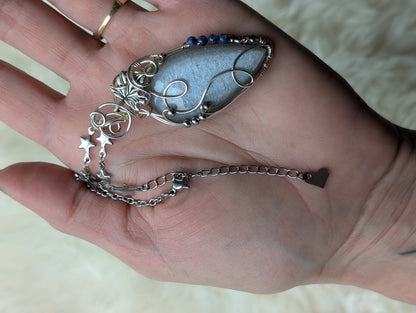 Collier Elfique avec pierre de lune et sodalites