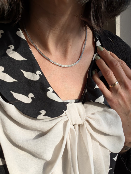 Collier acier inoxydable maille serpent 43 cm 🐍