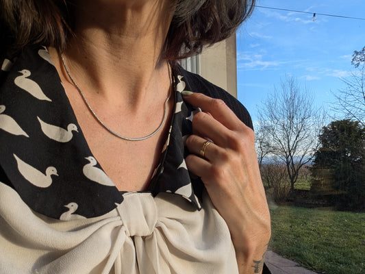 Collier acier inoxydable maille serpent 44 cm 🐍