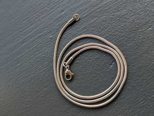 Collier acier inoxydable maille serpent 44 cm 🐍