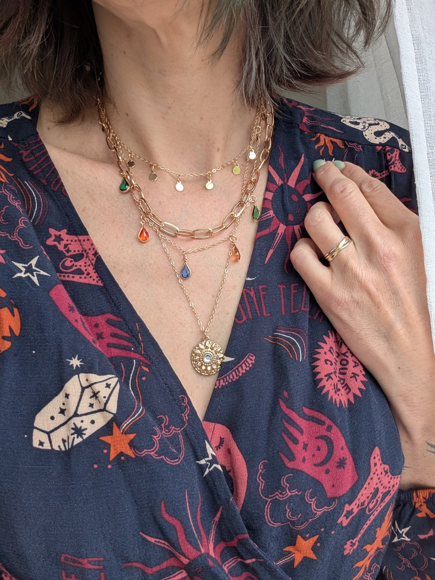 Collier fantaisie plusieurs rangs