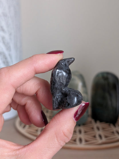 1 corbeau en larvikite