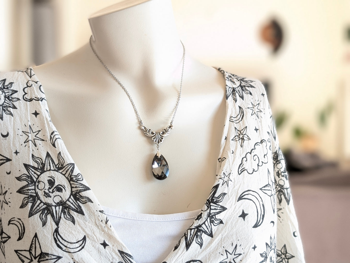 Collier baroque elfique cristal autrichien