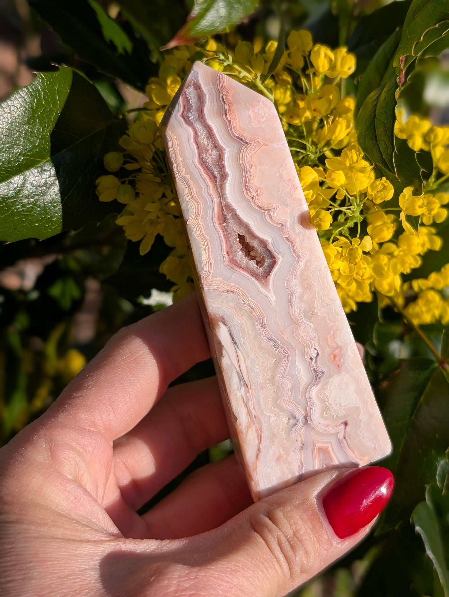 Pointe en agate crazy lace