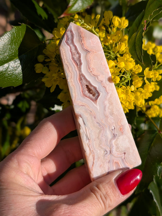 Pointe en agate crazy lace