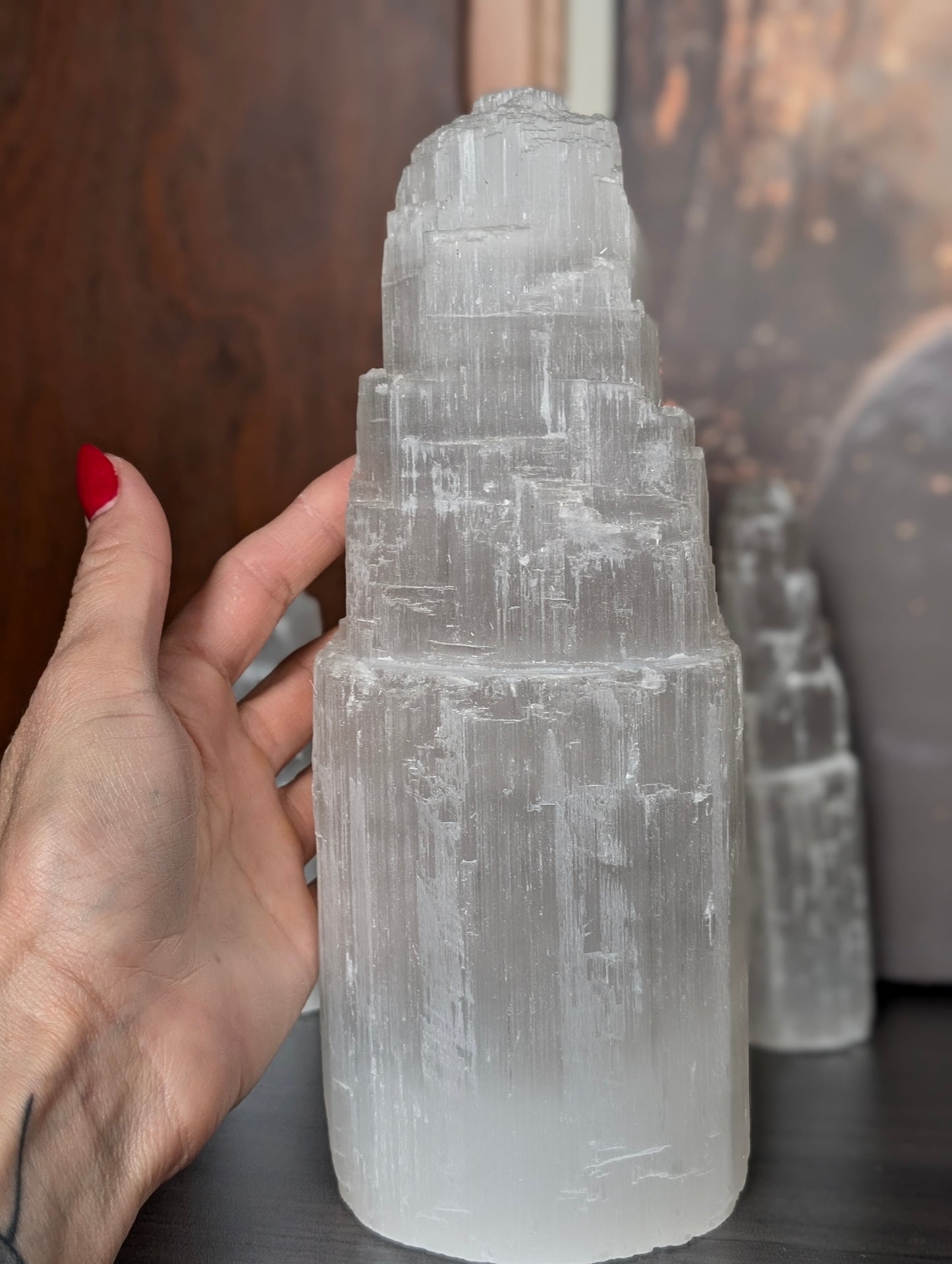 Lampe sélénite avec socle lumineux
