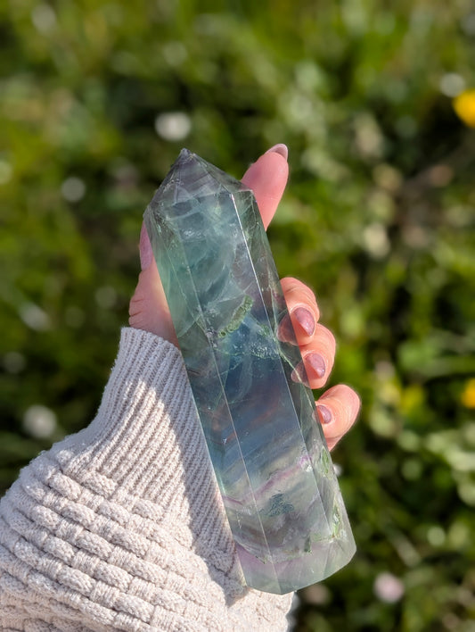 Grande pointe en fluorite