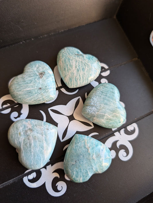 Petit coeur en amazonite - Aurore Lune 