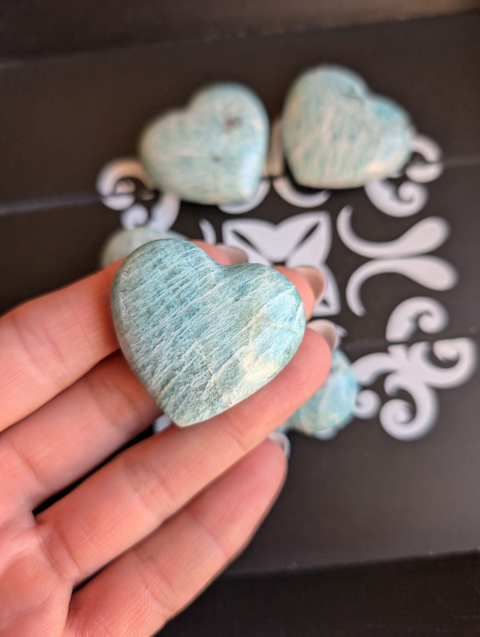 Petit coeur en amazonite - Aurore Lune 