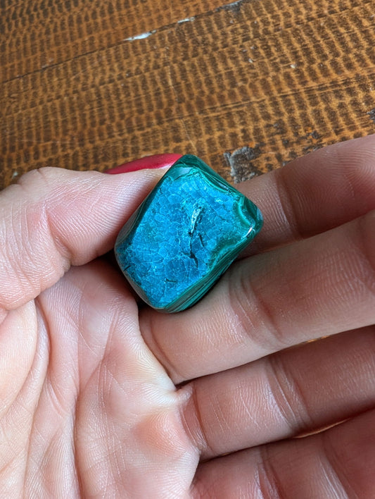 Pierre roulée Malachite chrysocolle - Aurore Lune 