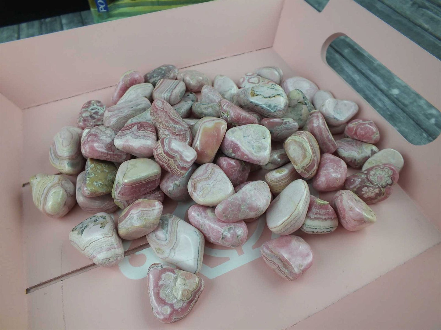 Pierre roulée de rhodochrosite unité - Aurore Lune 