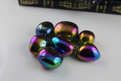 Pierre roulée en quartz rainbow aura  COULEUR ARTIFICIELLE - Aurore Lune 