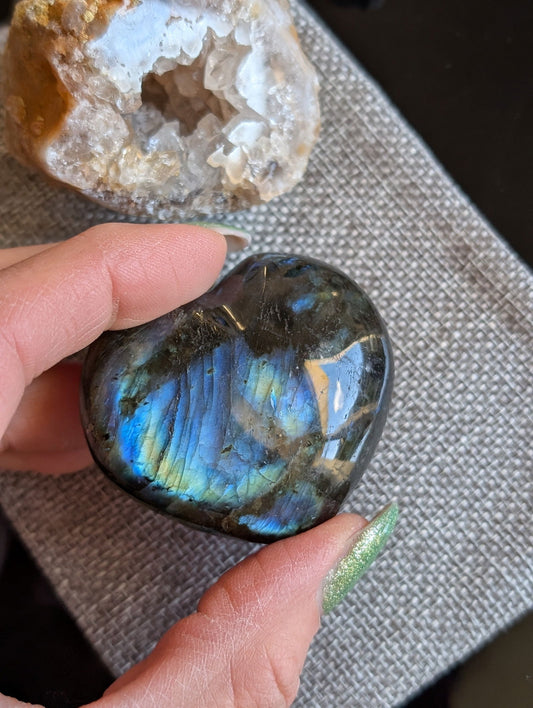 Pochon à offrir agate et labradorite - Aurore Lune 