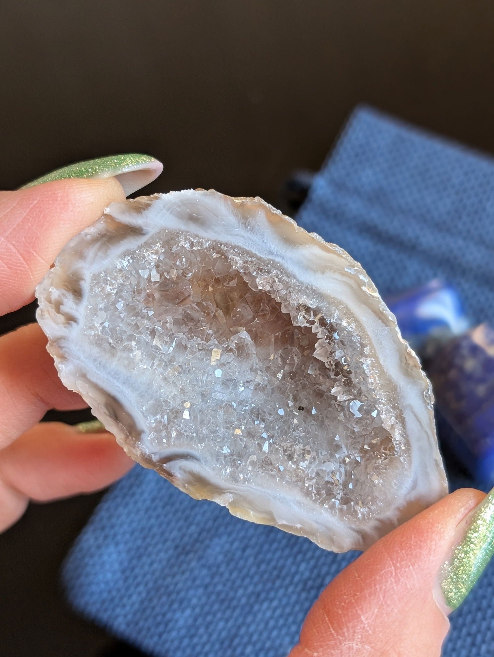 Pochon à offrir agate et lapis lazuli - Aurore Lune 