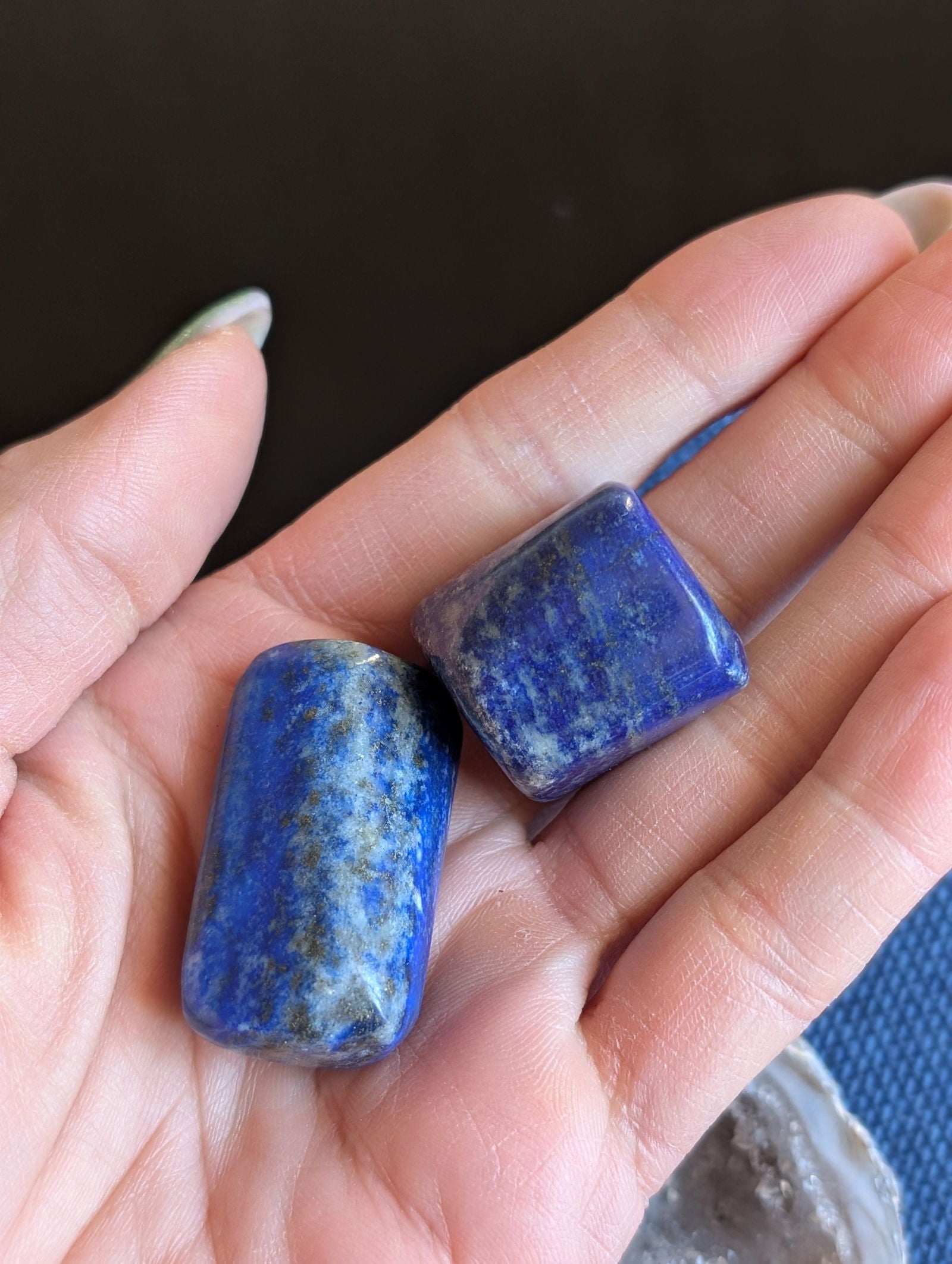 Pochon à offrir agate et lapis lazuli - Aurore Lune 