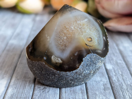 Pointe en agate du Brésil - Aurore Lune 