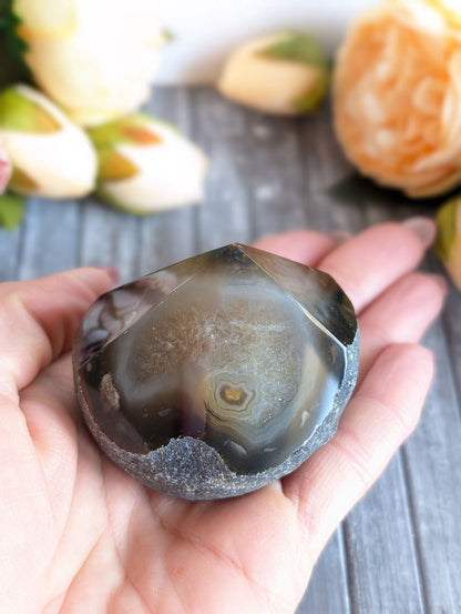 Pointe en agate du Brésil - Aurore Lune 