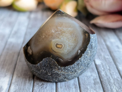 Pointe en agate du Brésil - Aurore Lune 