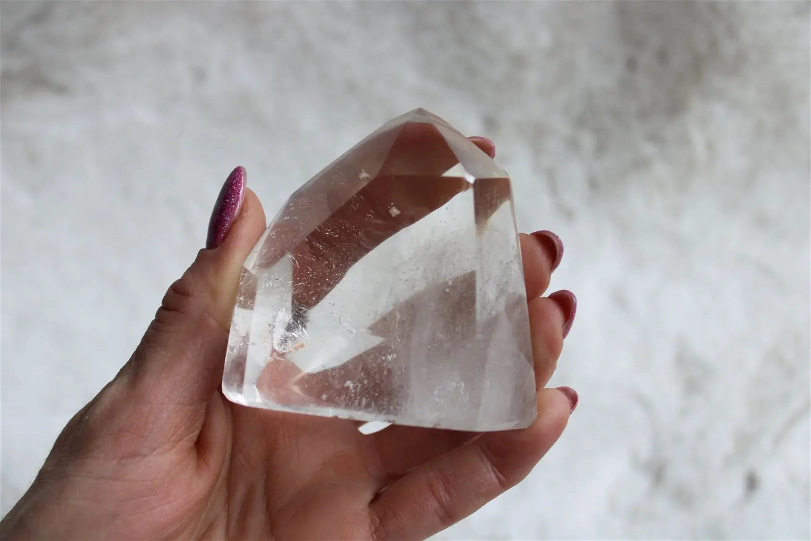 Pointe en cristal de roche 265 grammes - Aurore Lune 