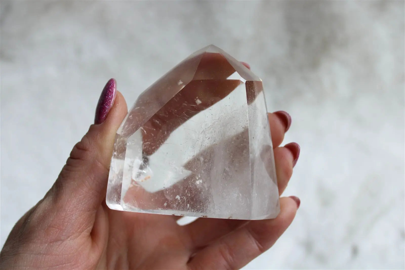 Pointe en cristal de roche 265 grammes - Aurore Lune 