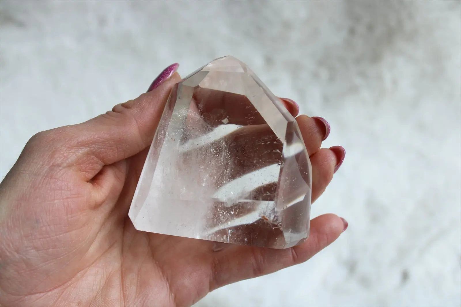 Pointe en cristal de roche 265 grammes - Aurore Lune 