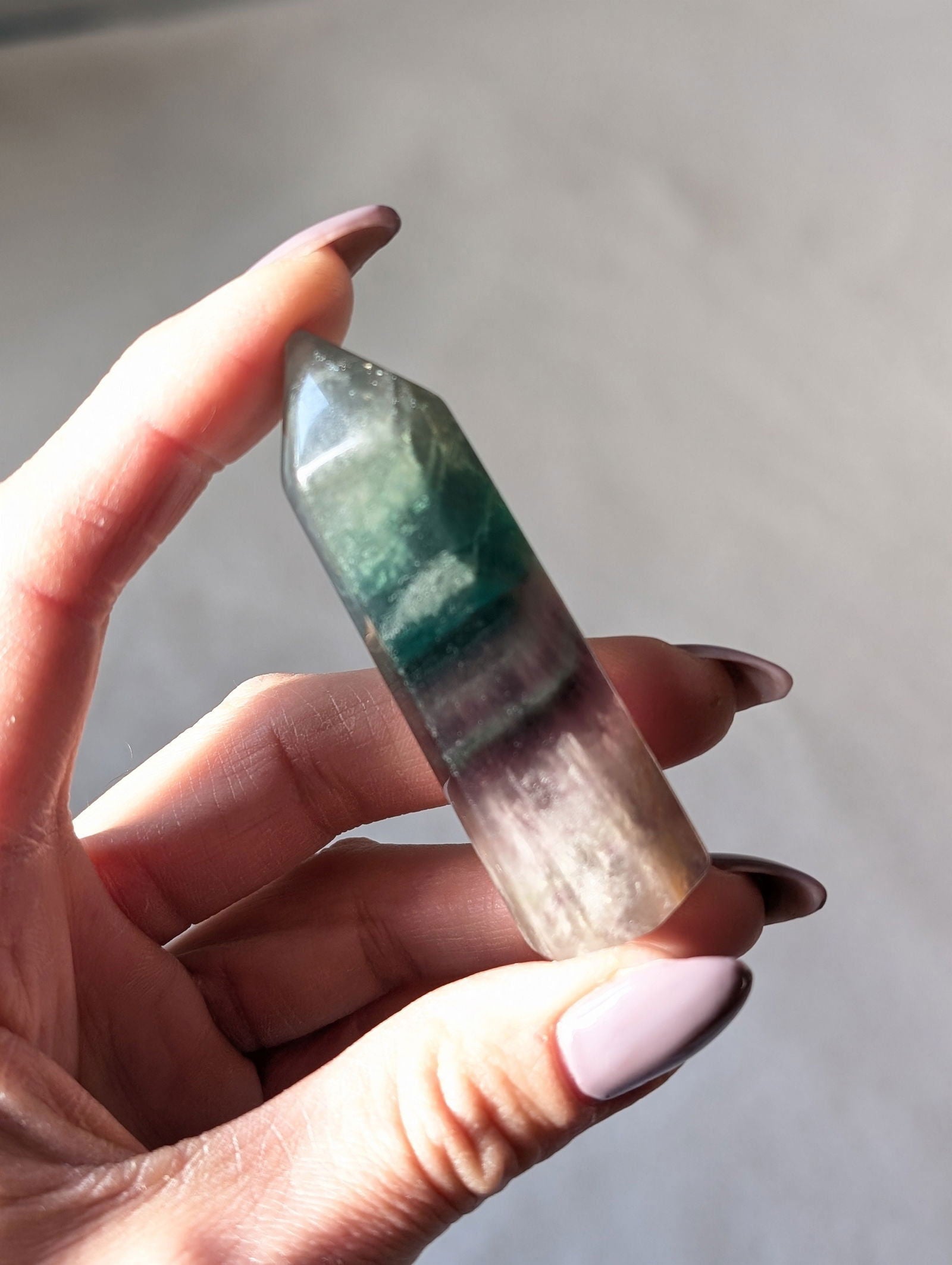 Pointe en fluorite - Aurore Lune 