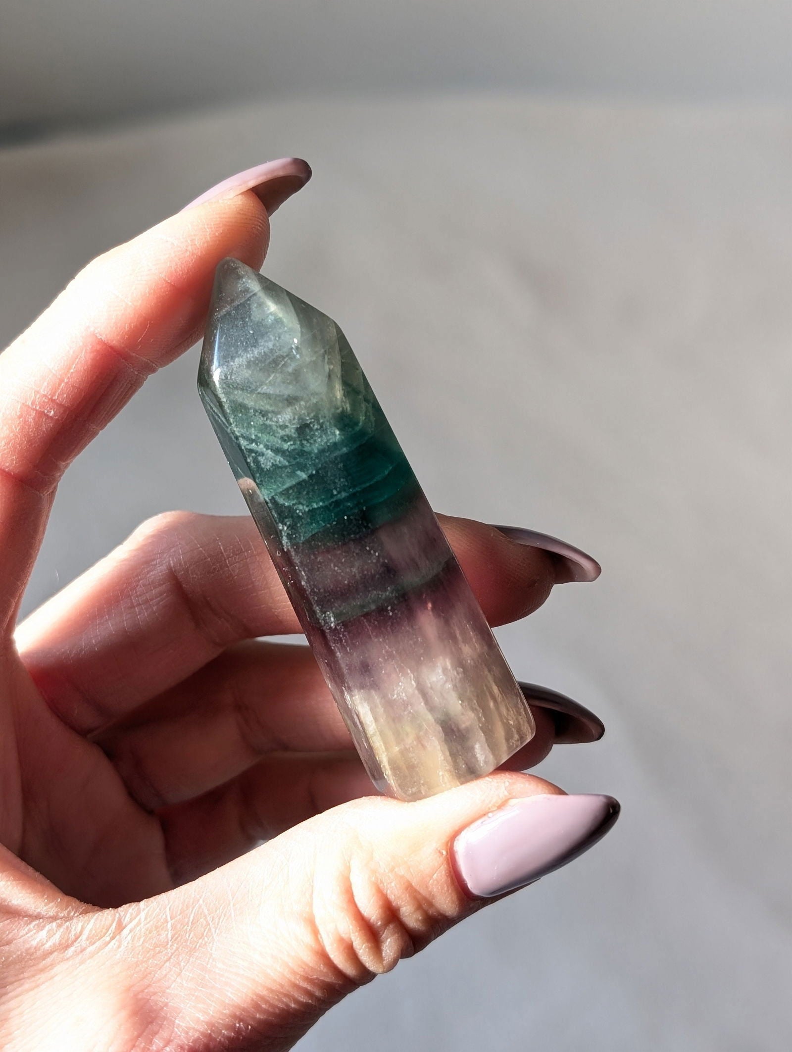 Pointe en fluorite - Aurore Lune 