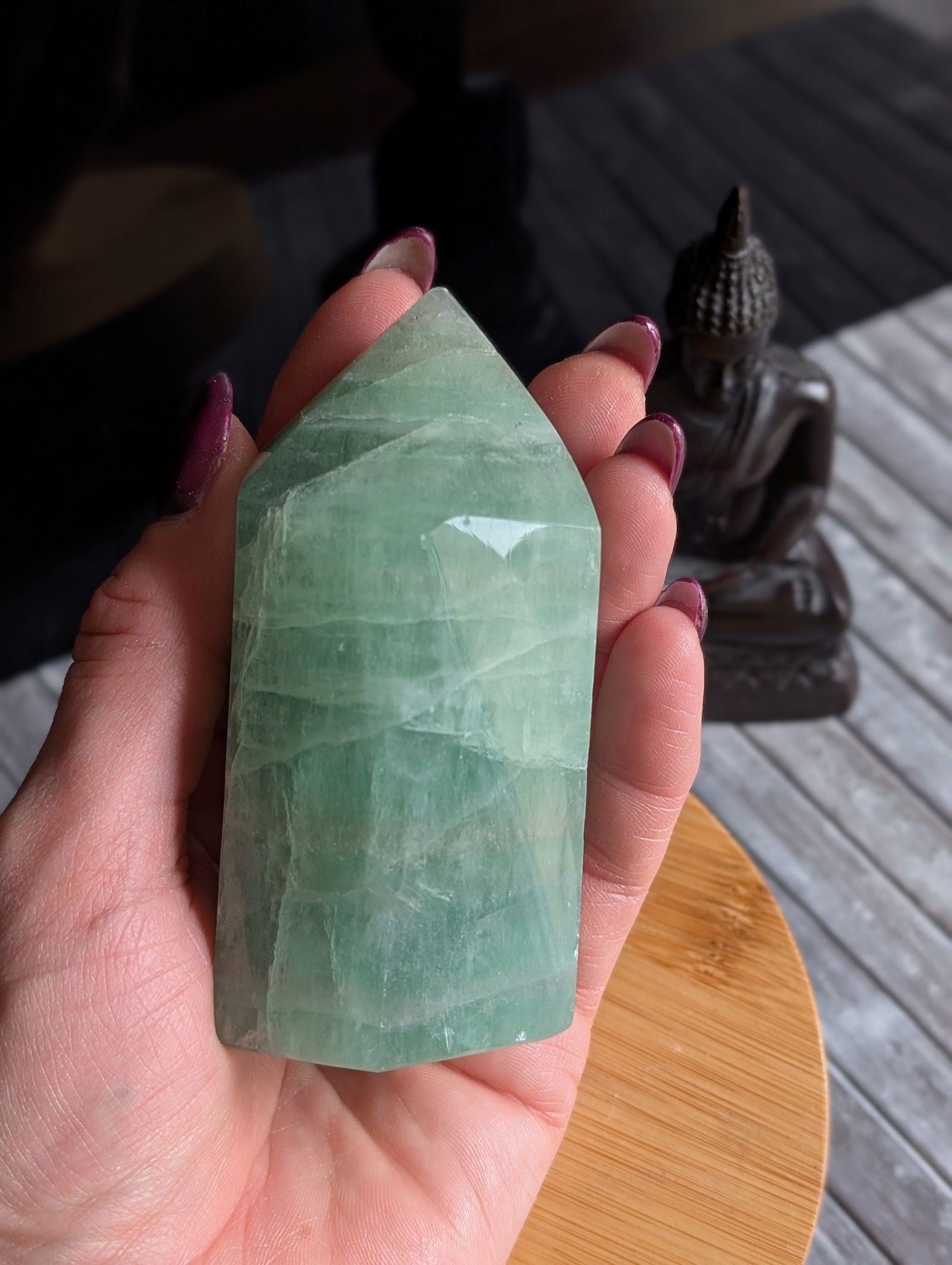 Pointe en fluorite - Aurore Lune 