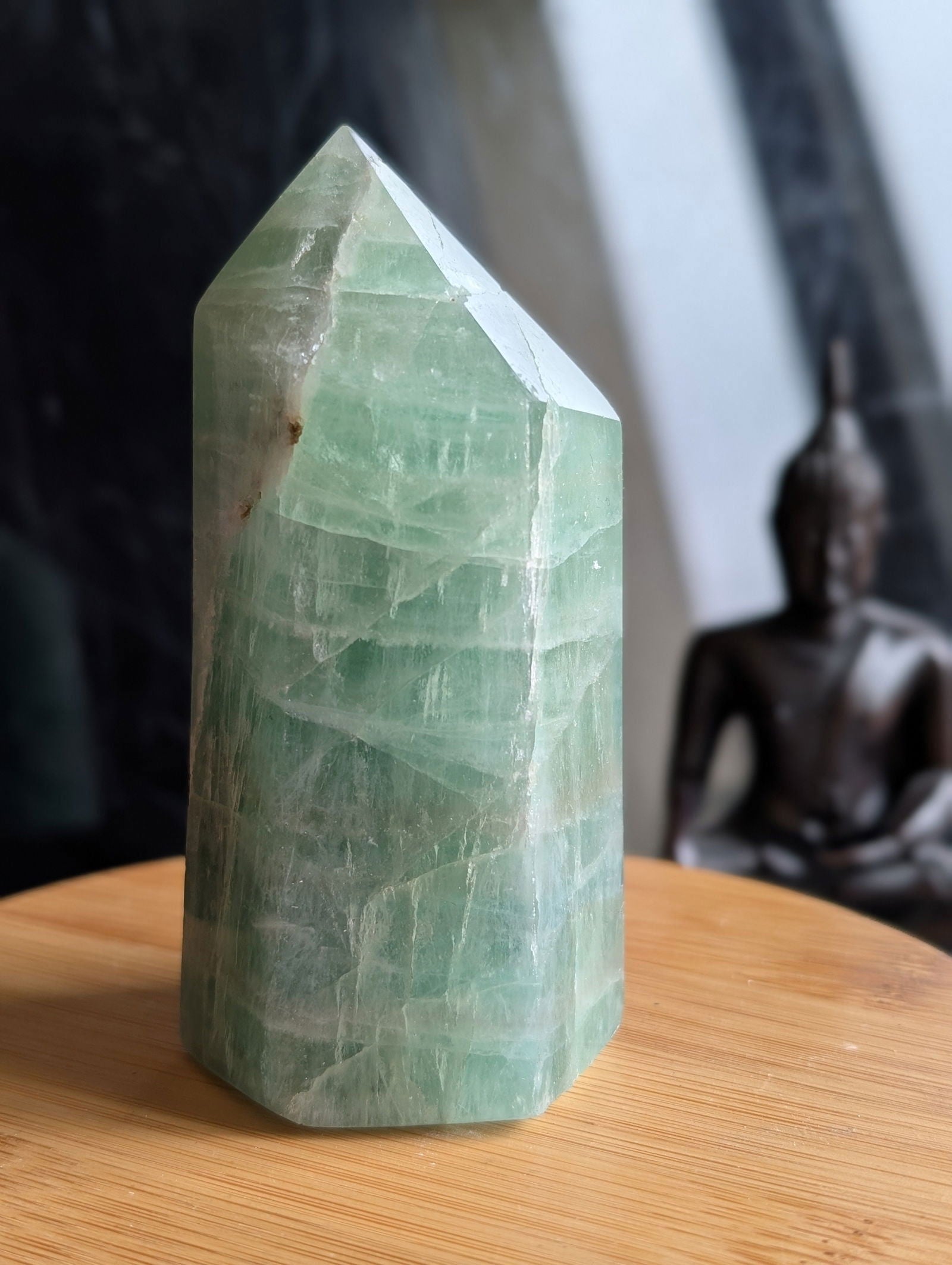 Pointe en fluorite - Aurore Lune 