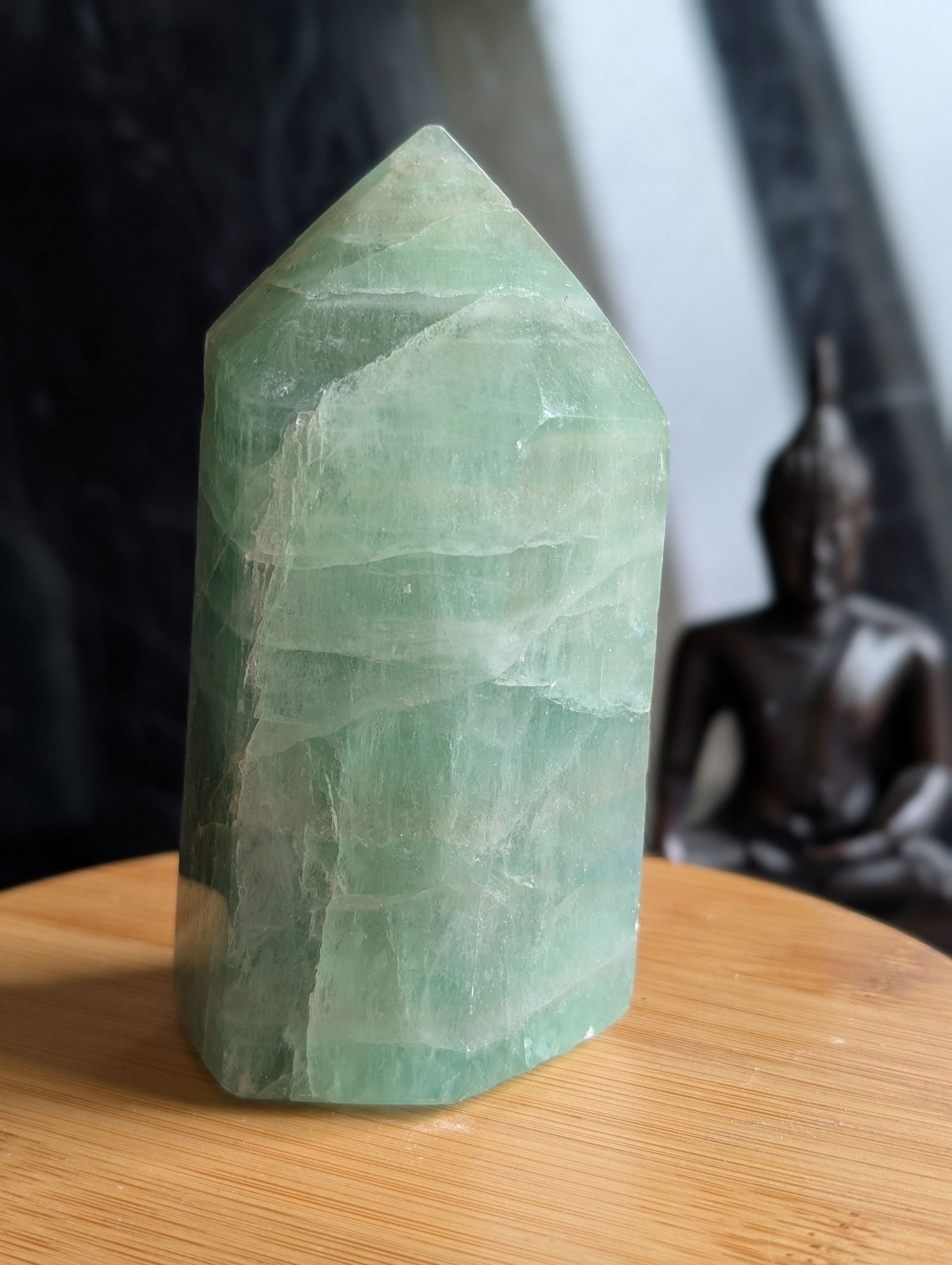 Pointe en fluorite - Aurore Lune 