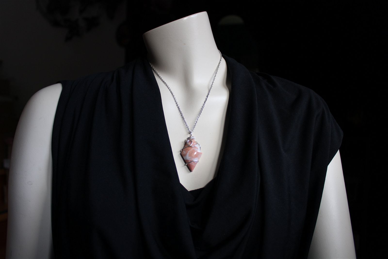 RARE * Collier de douceur en agate candy cotton SILVER FILLED - Aurore Lune 